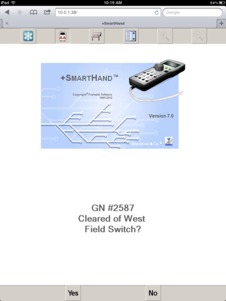 DCS smarthand message screenshot