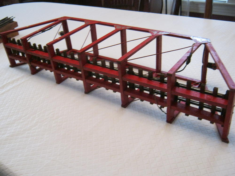 S Gauge handmade Maple wood thru truss bridge 22" long for American Flyer etc.. 