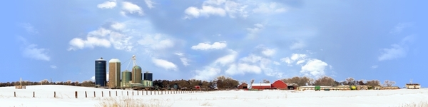 Farm In Winter In Iowa
