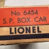 Lionel 6454 SP boxcar box end