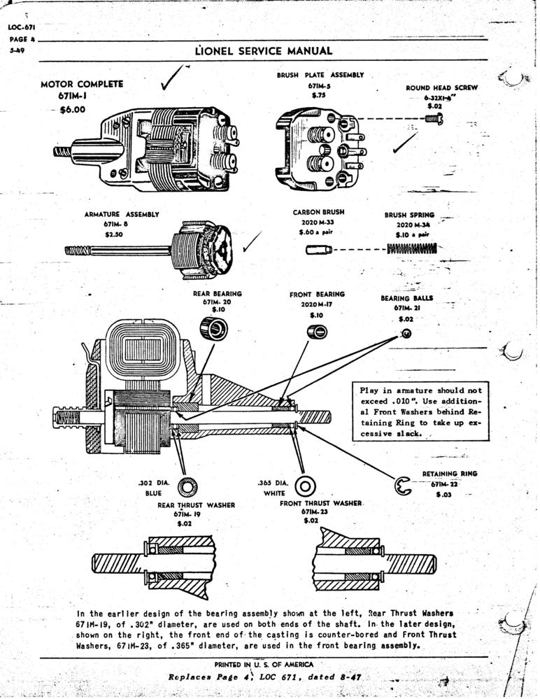 Lionel 671 Motor Repair Parts? | O Gauge Railroading On Line Forum