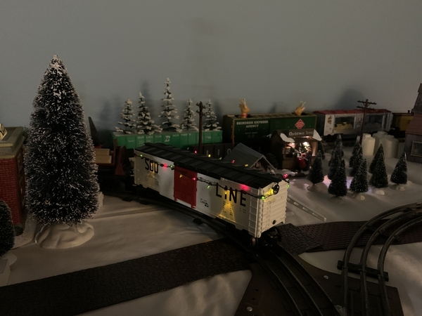 Soo Line with Christmas Lights