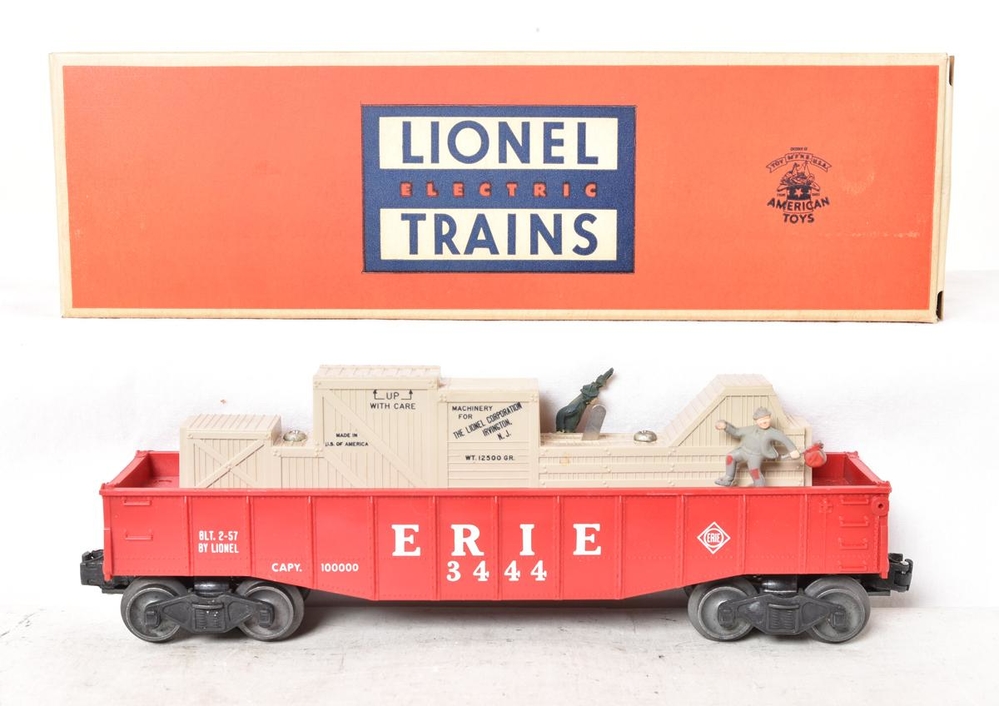 1 ONE 1 HOBO FOR LIONEL TRAINS 3444 ERIE OPERATING GONDOLA COP & ONE