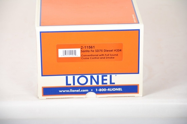 Lionel 2-11561 ATSF SD75M # 204 [Conv w Full Sound, Cruise & Smoke) (K2430-0204HS) Sample Box End Photo