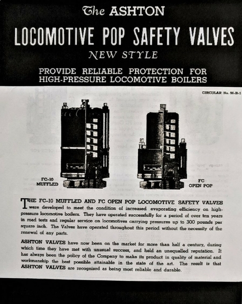 locomotive pop safety valve circular B-56-1 1