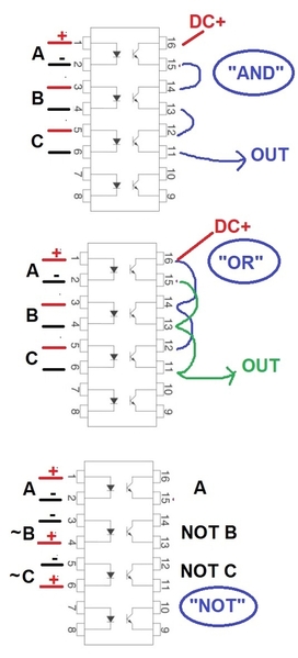 logic functions using optoisolators