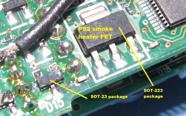 ps2 3v smoke heater FET