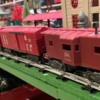 Marx RI S3 switcher and train caboose view
