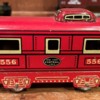 Marx 556 red frame caboose side view