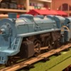 Lionel 8303 JC blue loco front quarter