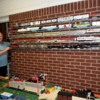MHM with Trains 1: Display shelf with RI trains, and a MTH NASA train