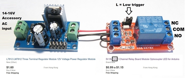 ac 12v relay using ebay modules for less than 3 bucks