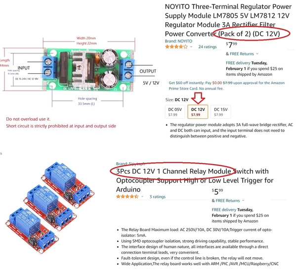 Amazon pricing - DIY AC relay using 12V DC relay