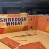 HO factory underneath--a Shredded Wheat cereal box !