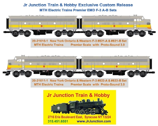 Jr Junction Train & Hobby Custom NYO&W F3 AB Sets