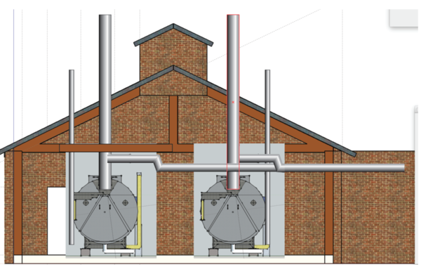 Boiler flue layout