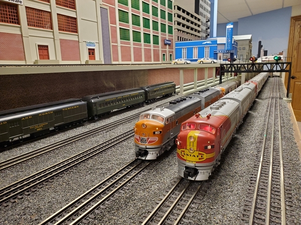 Trains waiting to enter Union Station