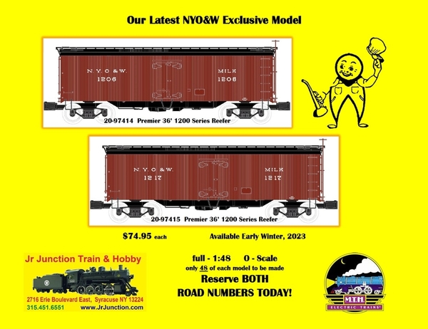 MTH NYO&W Reefers Jr Junction Train & Hobby