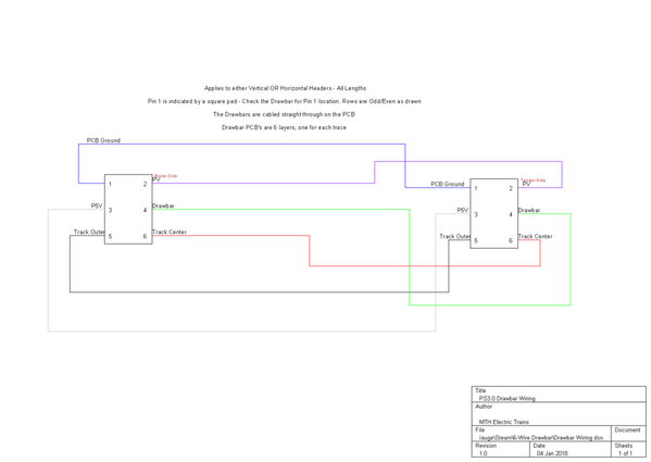 MTH PS3 6-pin Drawbar Wiring