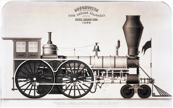 109 [Columbia' locomotive, Lowell Machine Shop]