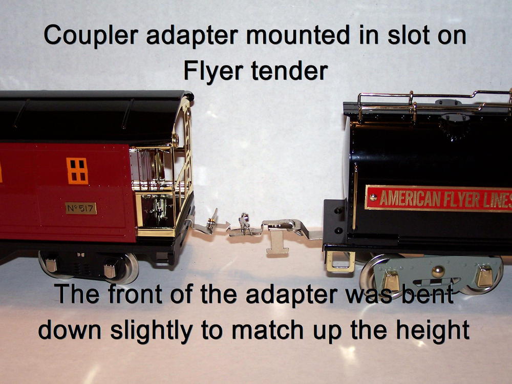 Amer O gauge Coupler Adapter Flyer Link to Lionel Latch/Box 2 Pk PE Design 