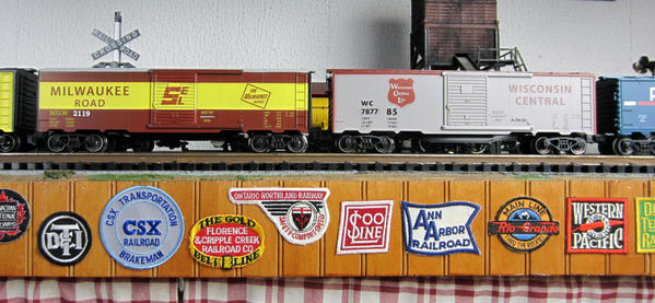 MENARDS® Boxcars on the layout