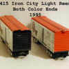 73415 Iron City Light, Red &amp; Black Ends: Modern Style Iron City Beer Reefer, both ends