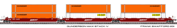 A. .SCHNEIDER---J B HUNT Gunderson 3-Unit SetX