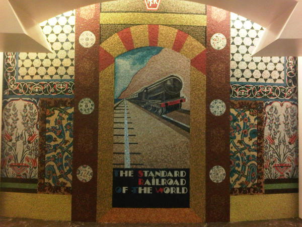 tile mosaic in lobby of Suburban station