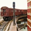 O Scale EL Signal via Model Power HO Signal: Track walker view of IRT R-17 Car at rear of Local train on curve on the EL