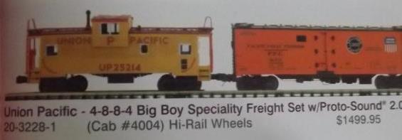 mth up extended vision caboose - Big boy freight set