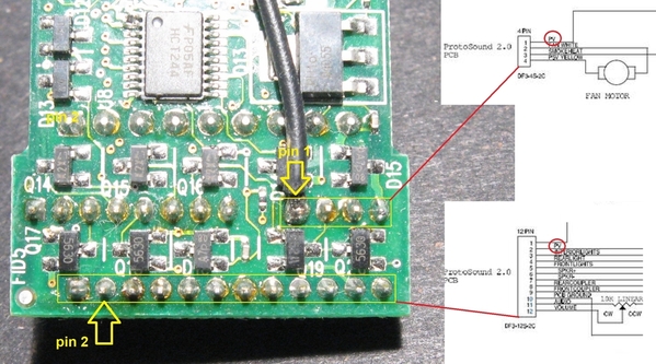 ps2 3v processor board bottom side 12-pin connector