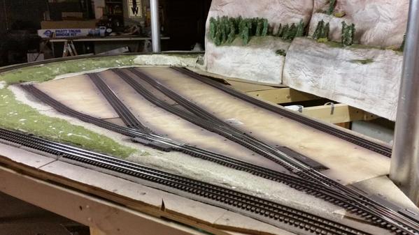 Finally got all the track and ties painted today.