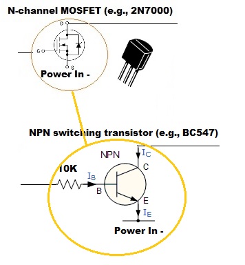 N-FET or NPN with resistor