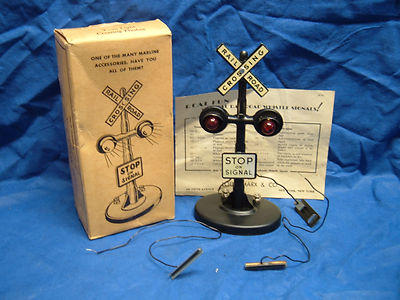 Postwar MARX O Scale 423 Electric Automatic Twin Light Flasher Crossing Signal b 