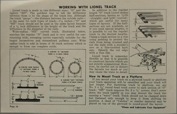1954 Lionel Operator's manual p.36