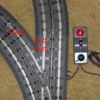HPIM1724: Points on rail that need to be filed down to isolate switch.