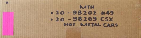 MTH HOT METAL CARS 20-98202 49 20-98209 CSX