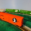 IC box car and two BN hoppers