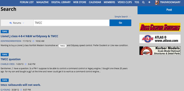 SEARCH TMCC Screenshot
