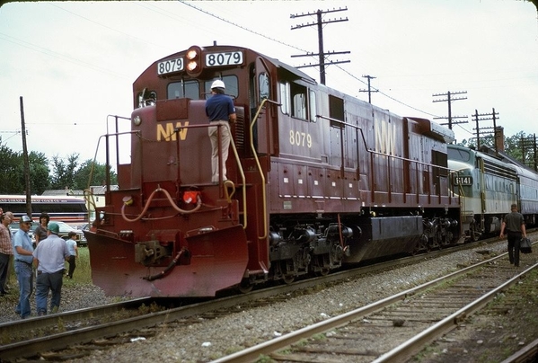 N&W 8079 C-30-7 with Southern unit 1980