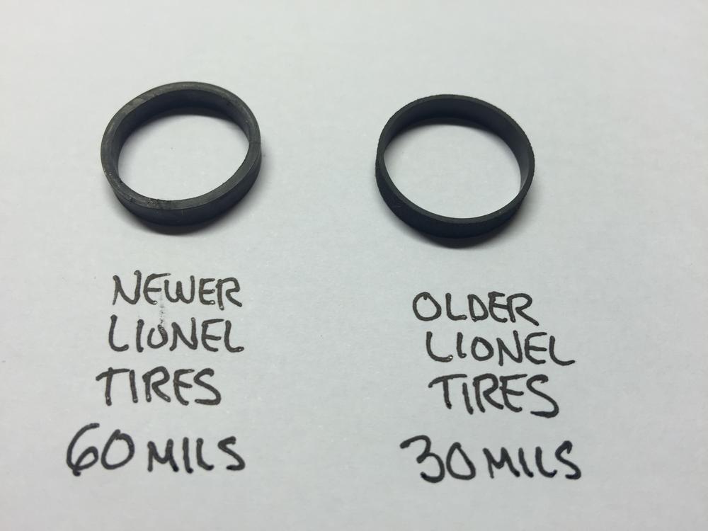 Lionel Traction Tire Chart
