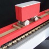 CIRCUS FLATCAR red WITH red CIRCUS WAGON