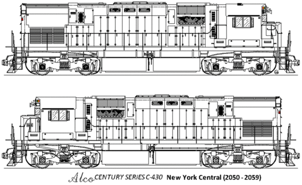 ALCo C-430 Scale Drawing - L&R