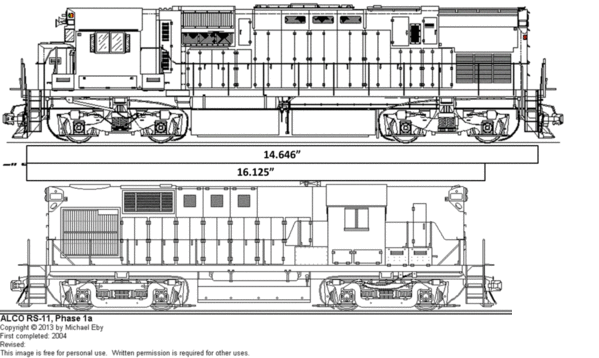 RS-11 versus C-430 Scale Drawing