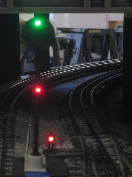 signal lights in tunnel