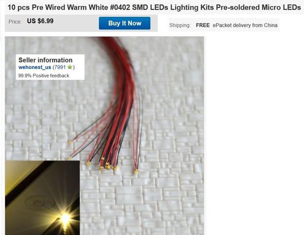 0402 prewired led