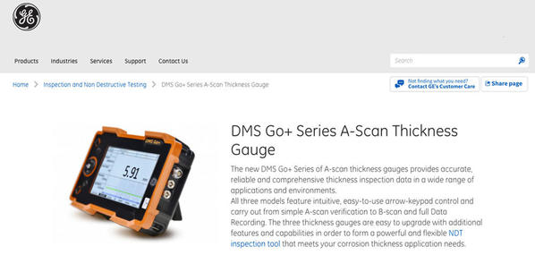 GE DMS Go Thickness Gauge