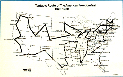 American_Freedom_Train_route_map_1975