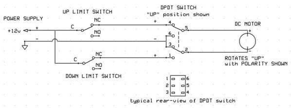 dpdt bridge drive with limit switches
